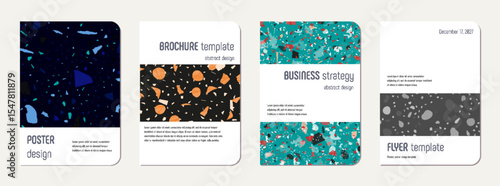 Brochure cover design. Terrazzo abstract