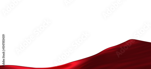 3d render of abstract red cloth falling.