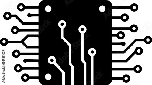 circuit board logo silhouette icon vector illustration
