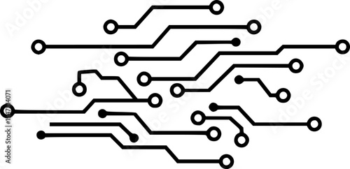 circuit board logo silhouette icon vector illustration

