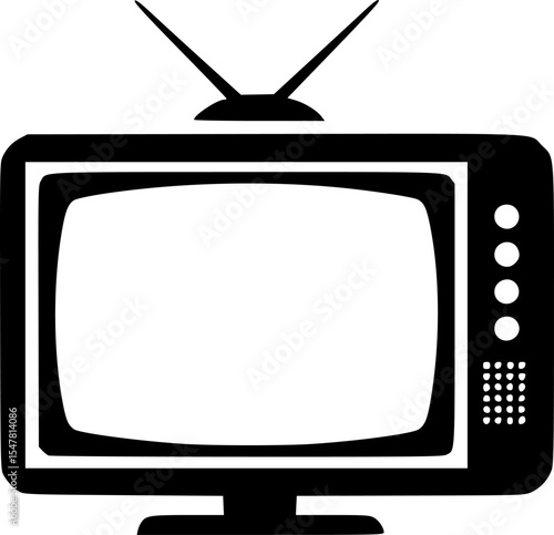 TV Stencil Icon Vector,
