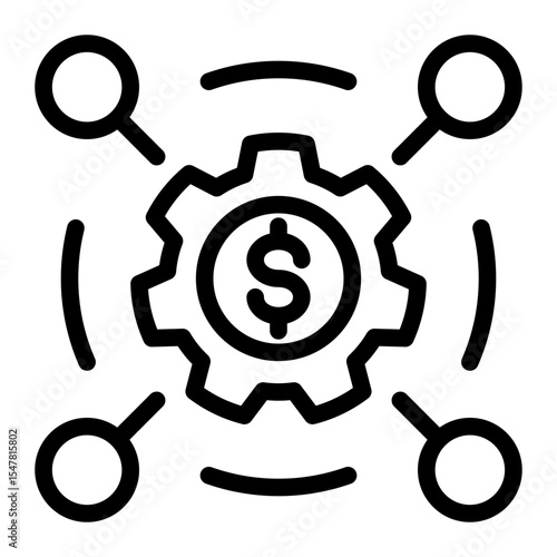 Business Process Cycle Icon Outline Style for Continuity and Strategy. (Outline Style)