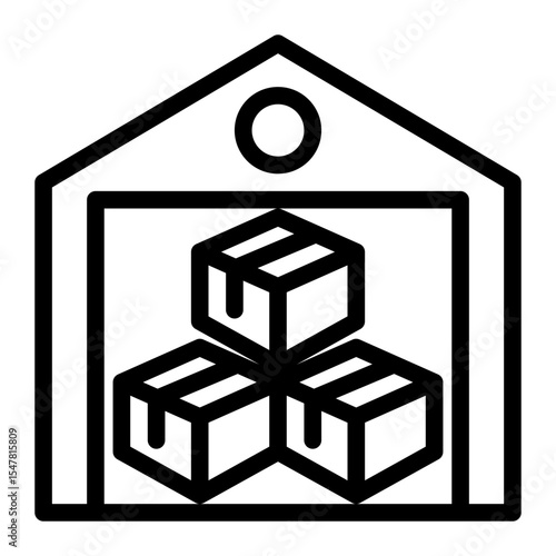 Bulk Inventory Logistics Icon Outline Style for Warehouse and Delivery. (Outline Style)