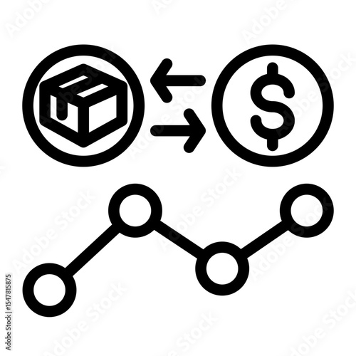 Sales Transaction Icon Outline Style for Commerce and Delivery Services. (Outline Style)