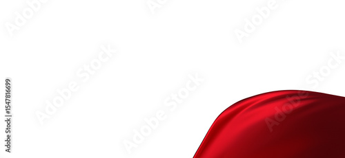 3d render of abstract red cloth falling.