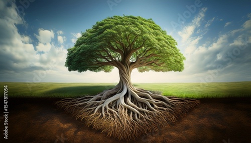 tree of life with the roots ai generated