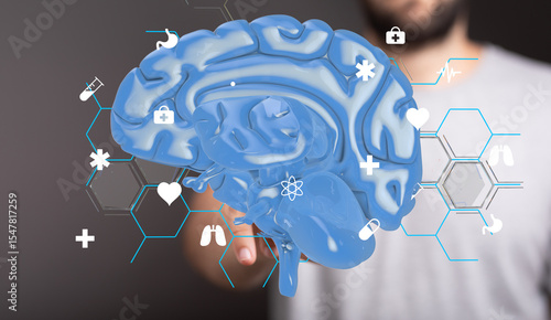 3D brain model with medical...