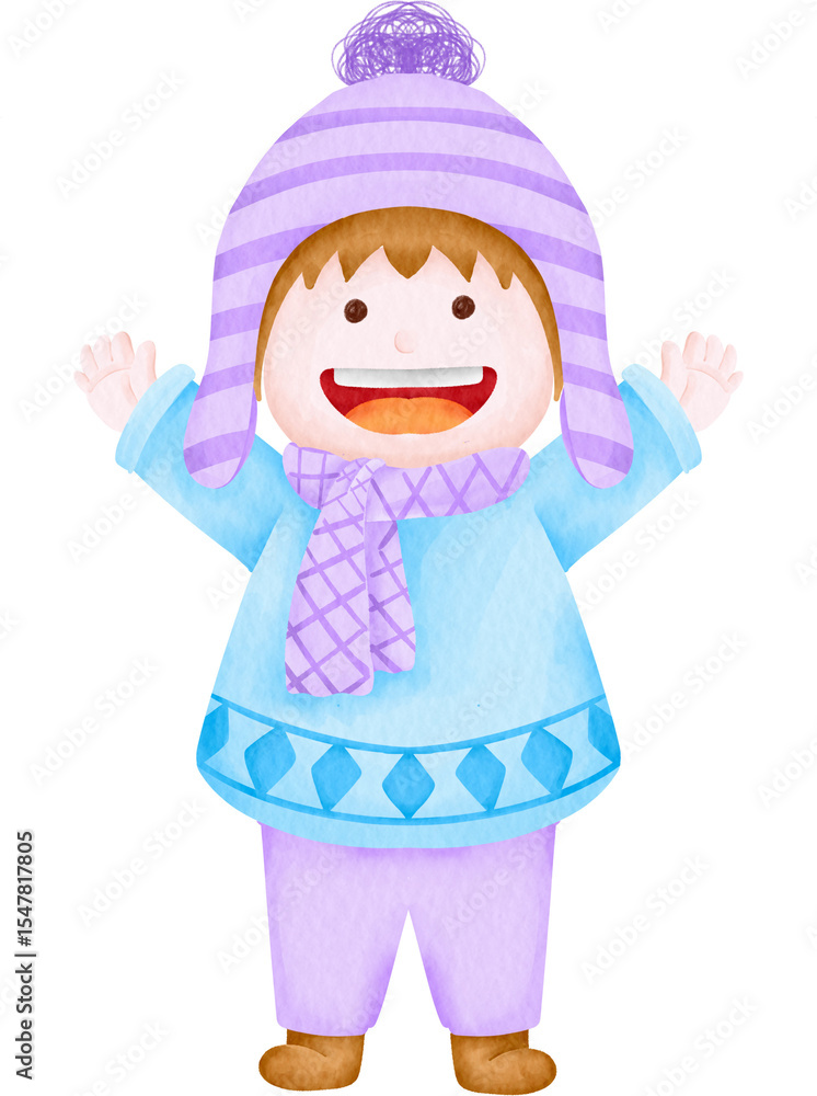 watercolor boy character christmas watercolor boy character christmas