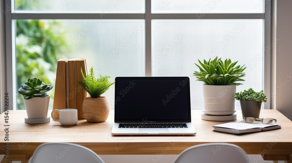 Fototapeta premium minimalist table with succulent