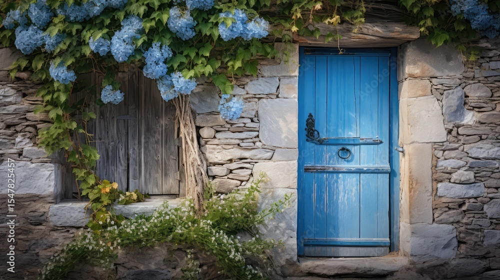 blue painted door blue painted door
