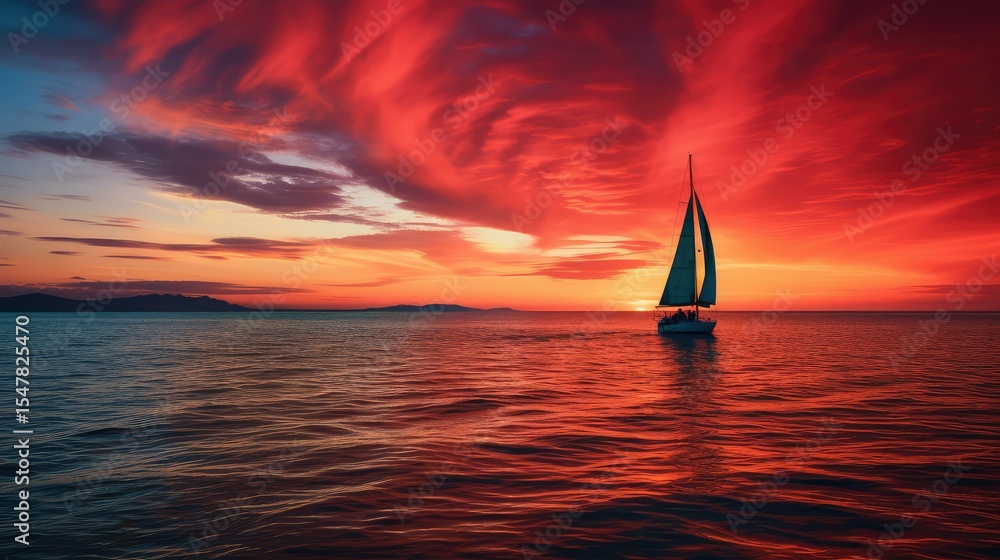 Fototapeta premium sky red blue gradient