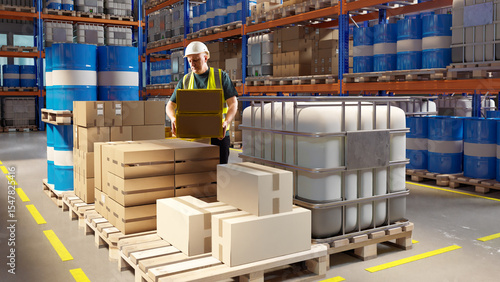 Man working in warehouse. L...