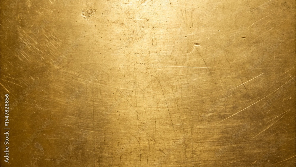 Obraz premium Scratched Gold Metal Texture: Golden Background with Subtle Scratches