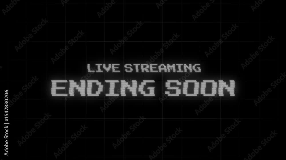Animated Live Streaming Ending Soon Screen, Retro Pixel Art CRT Style Stream Outro