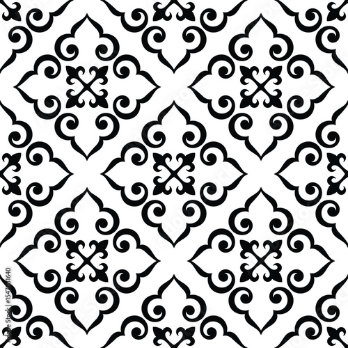 Ethnic background on the theme of Uzbek, Kazakh national ornament, Islamic pattern, seamless pattern, vector design