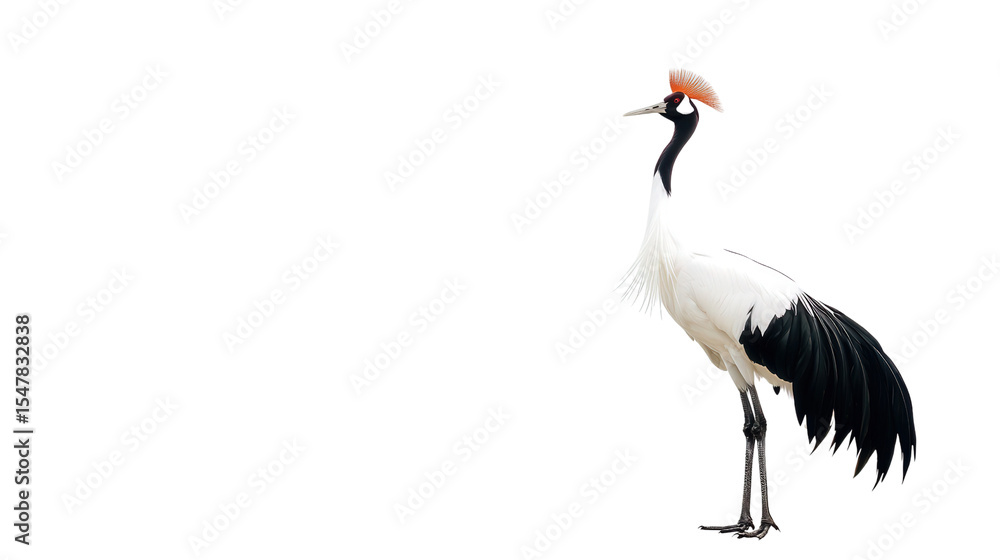 Majestic crested crane standing Transparent background, PNG file Majestic crested crane standing Transparent background, PNG file