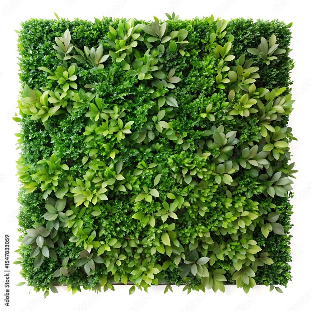Obraz premium Lush Green Vertical Garden Wall Panel with Various Plants and Textures