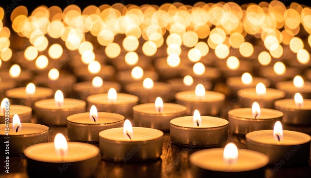 Many small candles, warm golden light, bokeh Many small candles, warm golden light, bokeh
