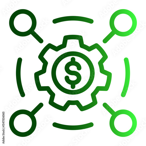 Business Process Cycle Icon Outline Gradient Style for Continuity and Strategy.