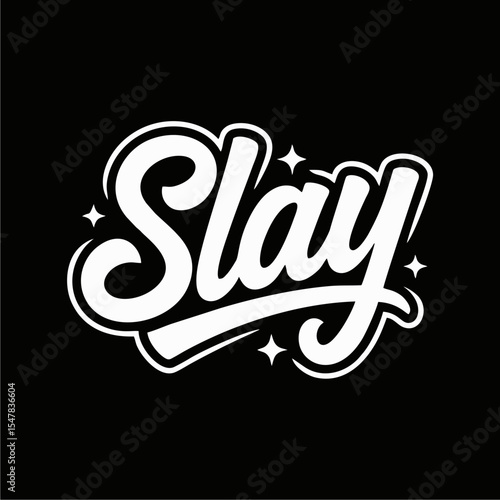 Slay hand-lettered text