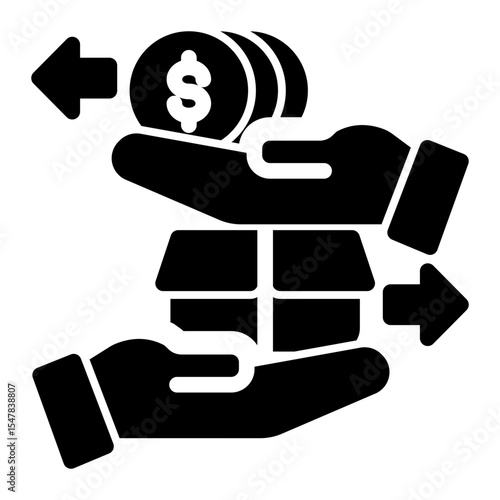 Direct Transaction Icon Solid Style for E-commerce and Retail Business.