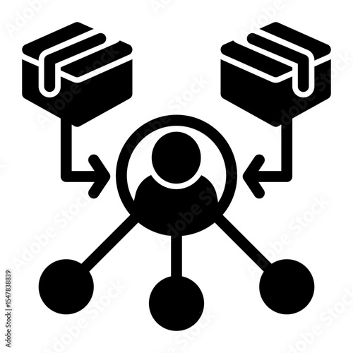 Retail Agent Icon Solid Style for Distribution and Affiliate Networks.