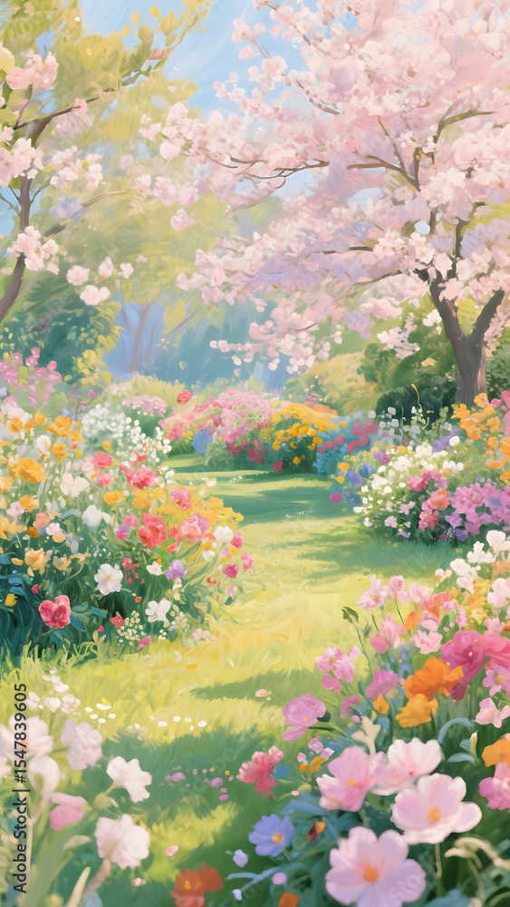 Obraz premium spring landscape with flowers