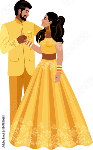 indian bride  groom couple sherwanis