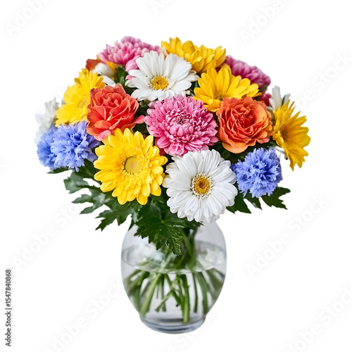 Wallpaper Mural photo of a bouquet of flowers in a glass vase. Ai Generated Images Torontodigital.ca