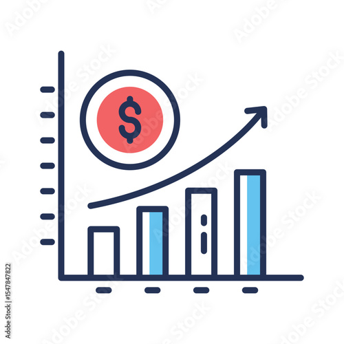 Visually engaging linear icon of growth analysis report