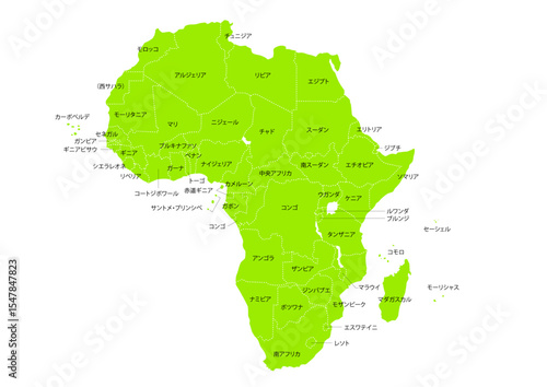 世界地図より、アフリカ大陸の地図（Map of Africa）