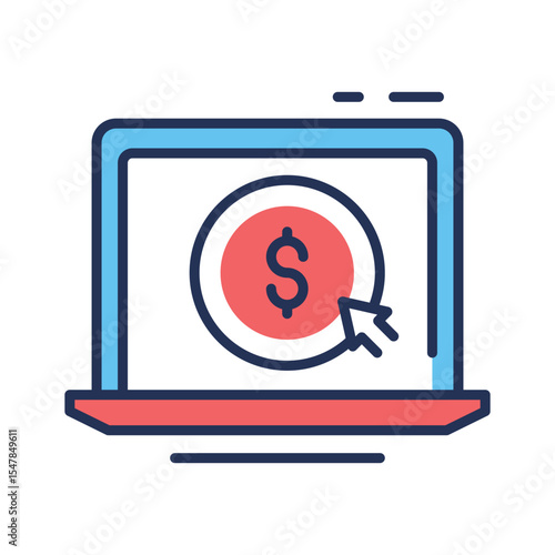 Premium outline icon of ppc ad click money