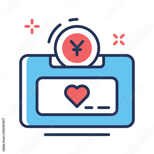 A premium outline icon of helpful money donation