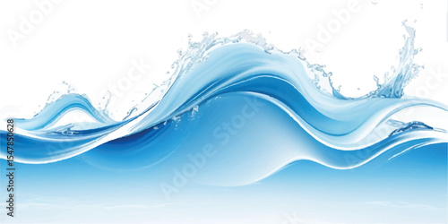 Contemporary Blue and White water ocean Abstract Wave Background with a Soft Flowing Design and Text Space, Perfect for Marketing and Promotional Graphics

