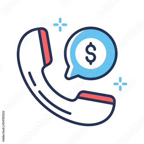 A captivating linear icon of financial talk bubble