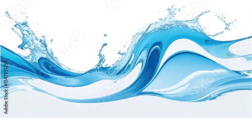 Modern Abstract Blue and White water ocean Wave Background with a Subtle Gradient Effect and Ample Text Space, Ideal for Flyers, Brochures, and Web Pages
