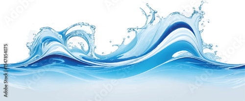 Creative Abstract Blue and White water ocean Motion Background with a Soft Gradient Curve and Text Space for Business and Marketing Graphics
