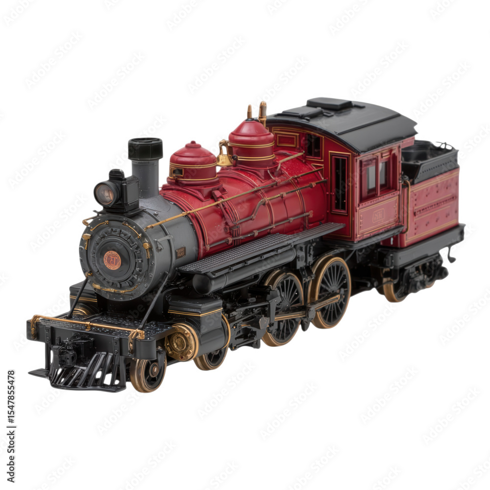 Naklejka premium Vintage locomotive steam engine isolated on transparent background