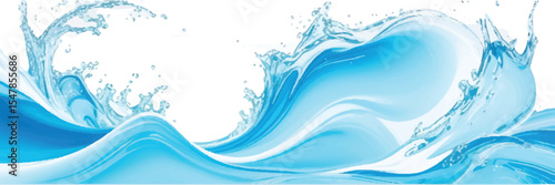 Minimalist Blue and White water ocean Abstract Wave Design with a Soft Gradient Curve, Perfect for Corporate Flyers, Presentations, and Websites
