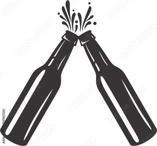 Clinking Beer Bottles. Cheers.