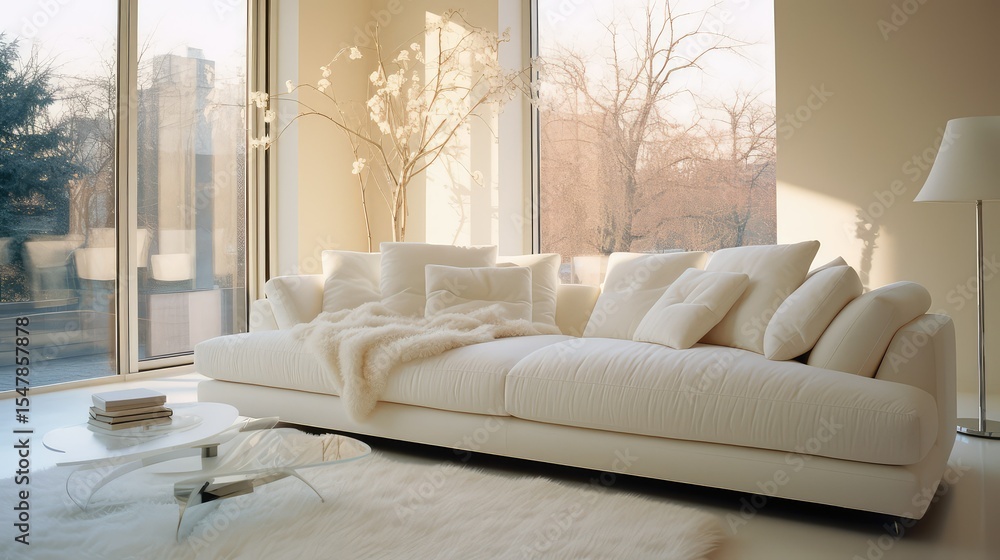 Fototapeta premium room white suede