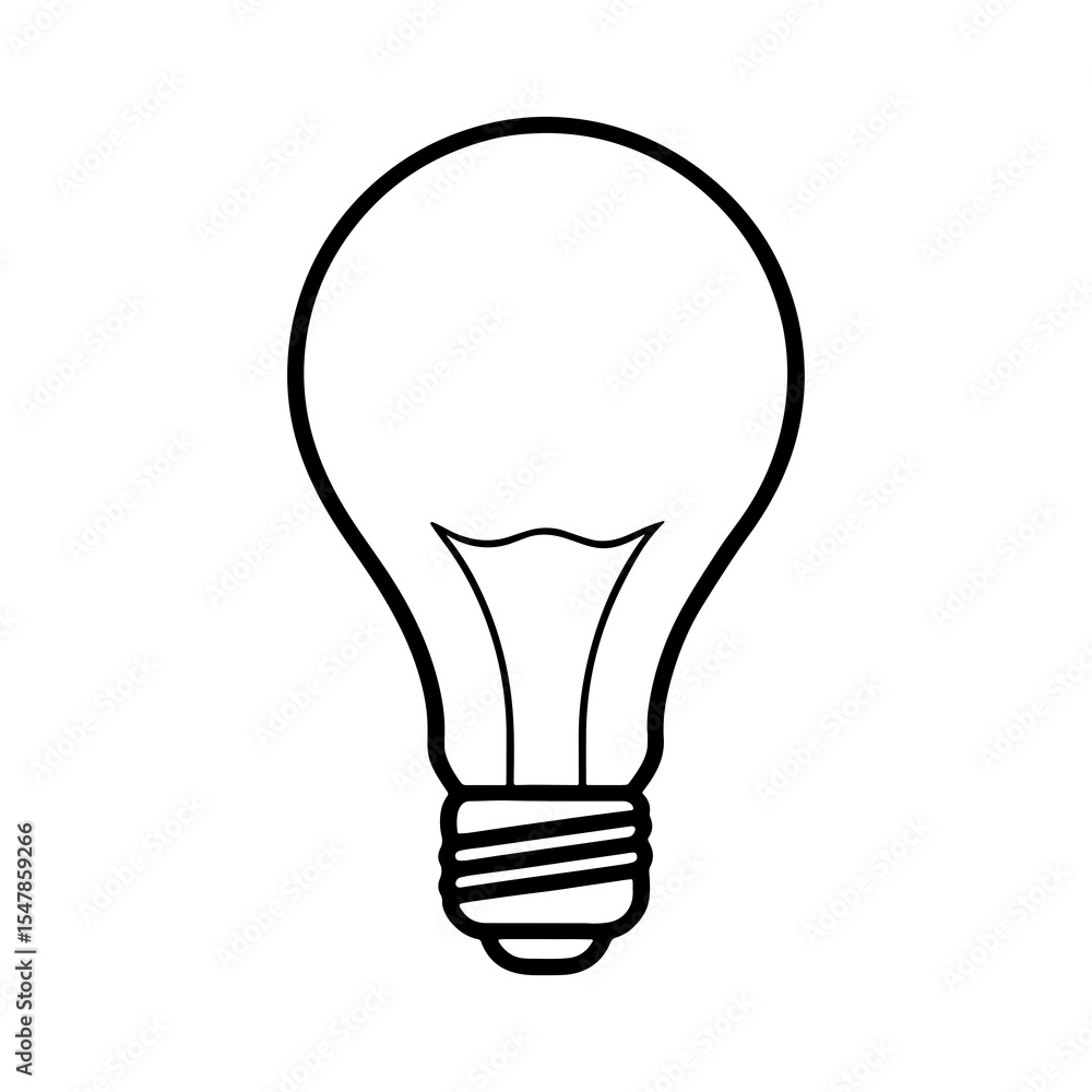 Light bulb outline icon isolated on white background Light bulb outline icon isolated on white background