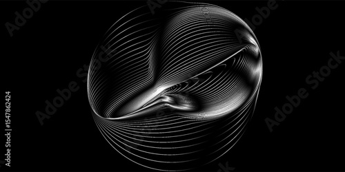 Spiral sound wave rhythm line dynamic abstract vector background modern spiral