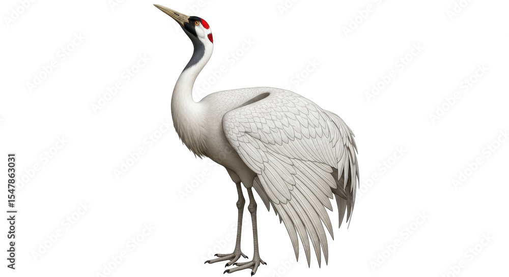 Obraz premium Isolated Red-crowned Crane