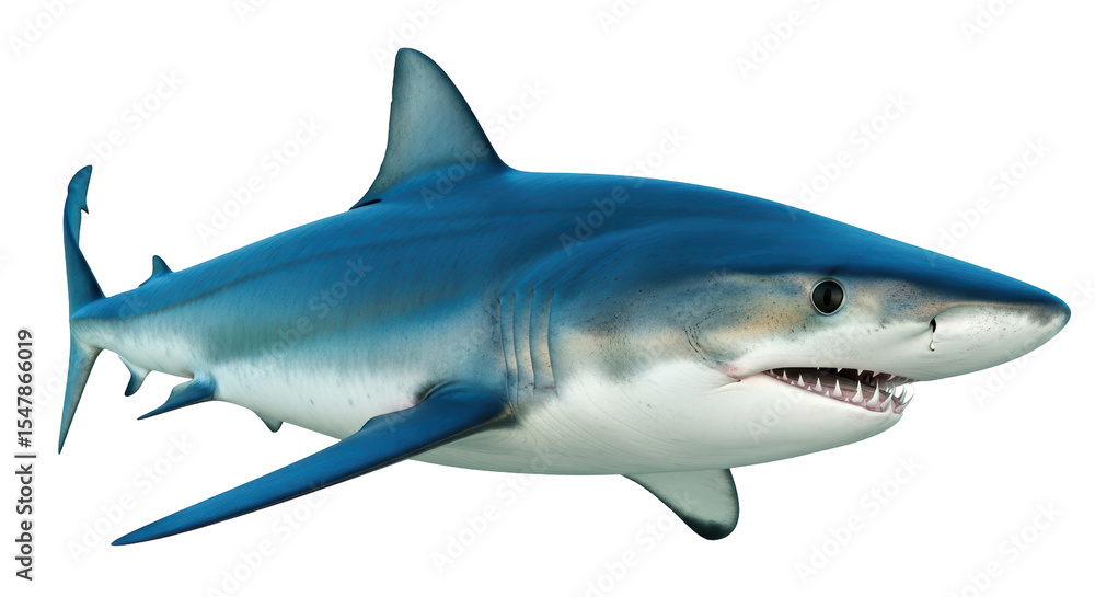 Naklejka premium Isolated Great white shark