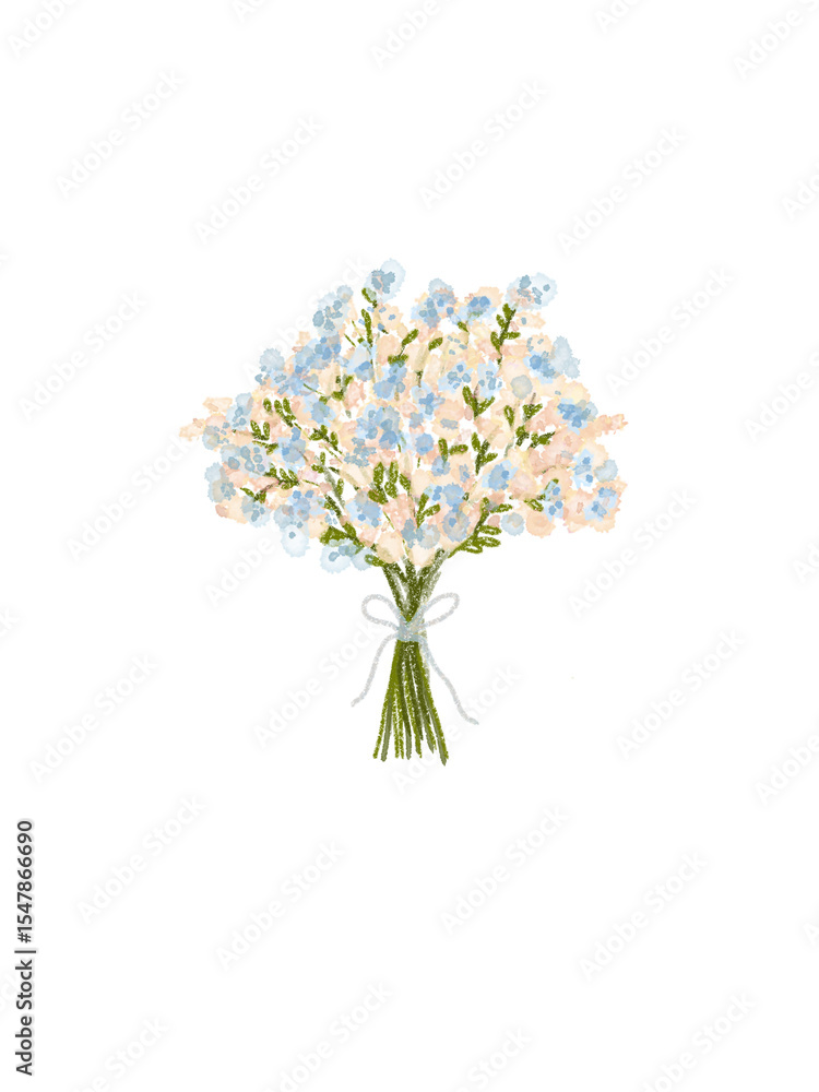 Fototapeta premium bouquet of flowers Watercolor flowers illustration Element 