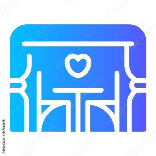 romantic dinner gradient icon