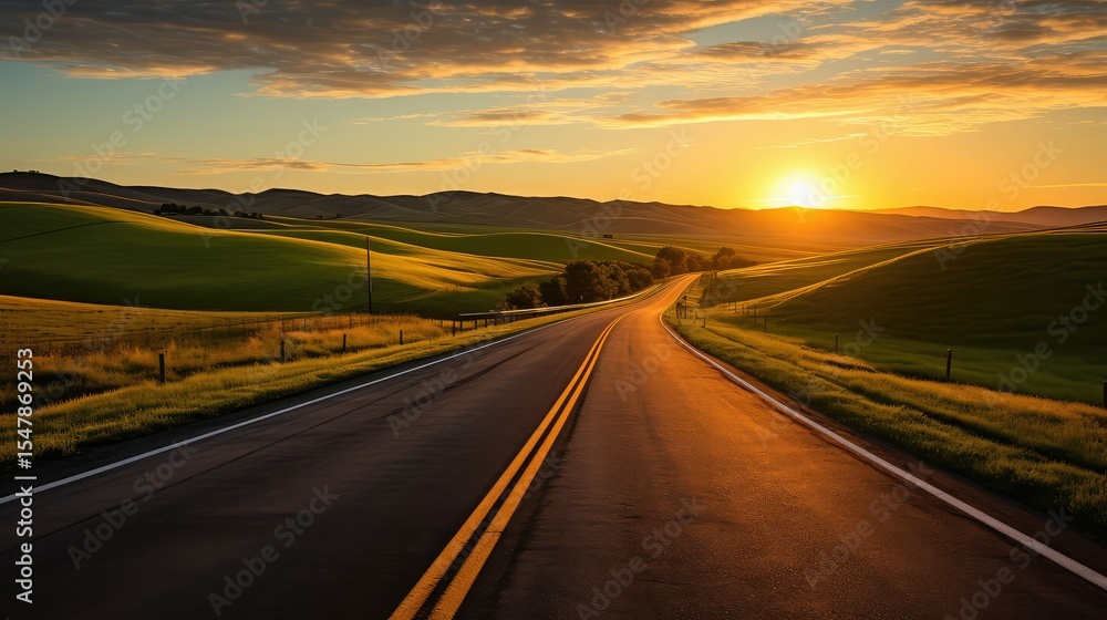 Naklejka premium horizon rolling roads