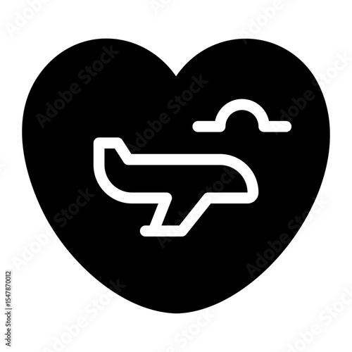 Honeymoon glyph icon