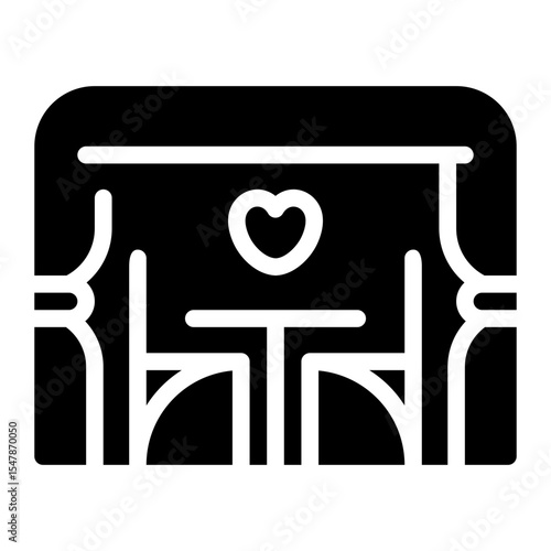 romantic dinner glyph icon